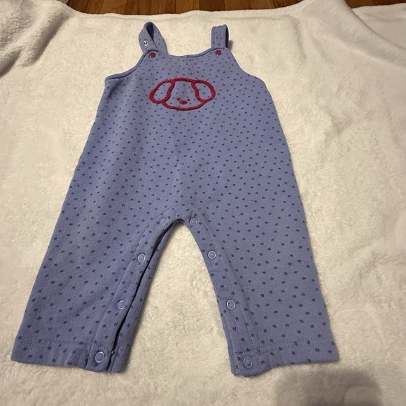 Simply Basic Girls VTG Overalls Bibs Size 12 Months Dog Polkadots‎ - Picture 2 of 8